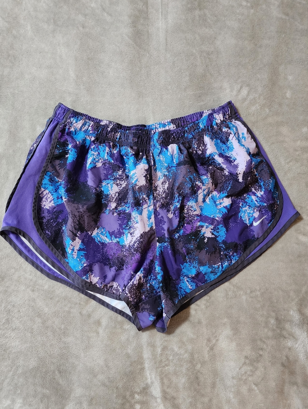 Nike Dri-FIT Running Shorts | Purple Blue Abstract Athletic 2X